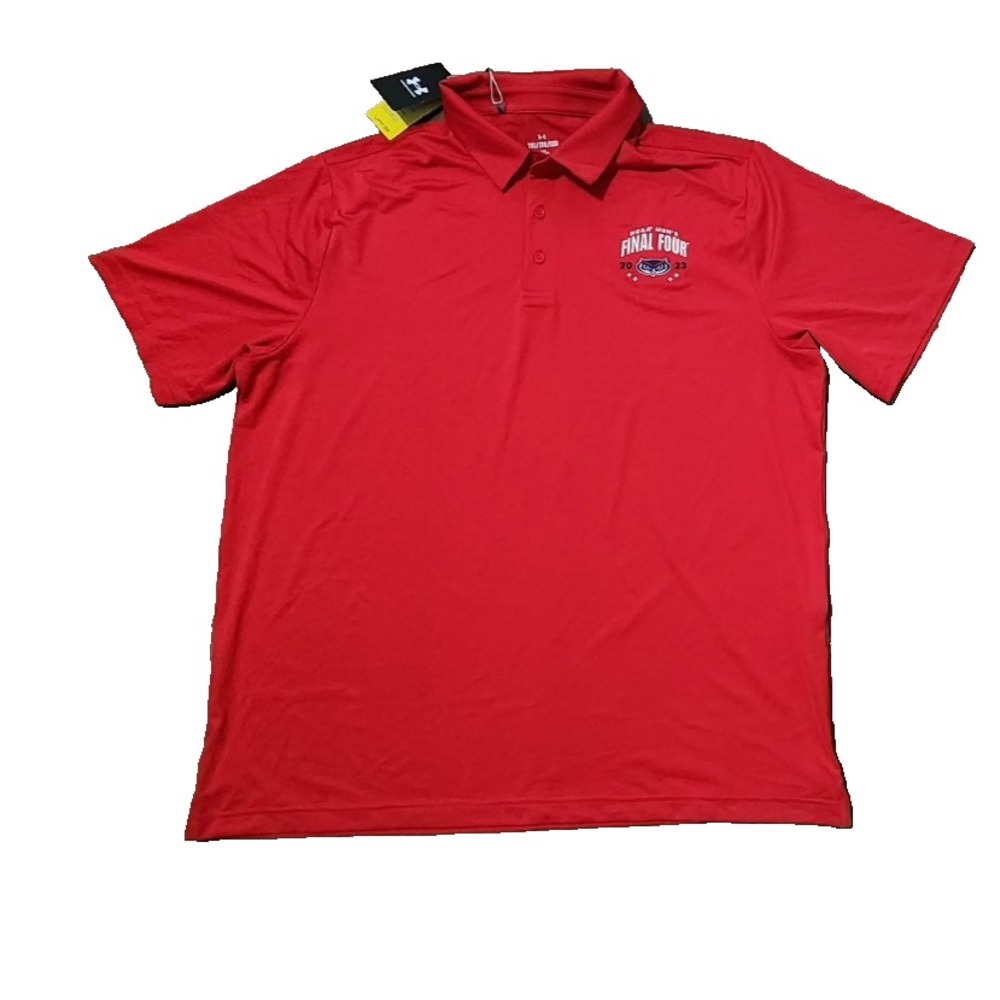 NEW Under Armour NCAA Final Four 2023 Mens Short Sleeve Polo Shirt Red Sz 2XL M1
